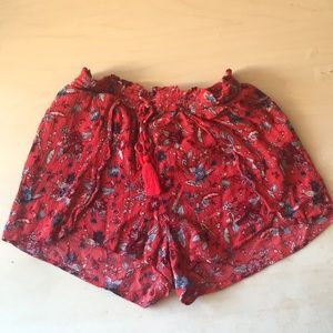 Red, summer shorts